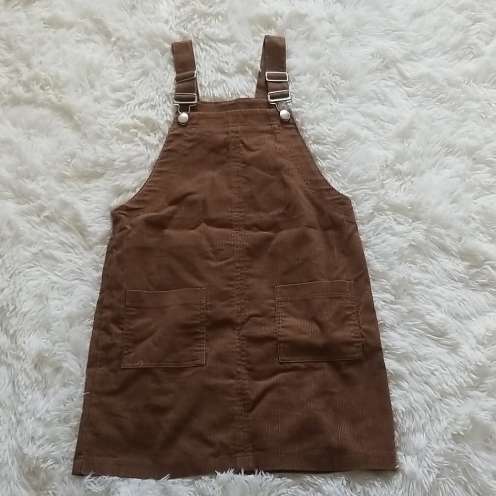 Girls brown dress overall